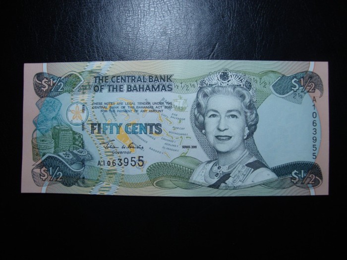 BAHAMAS 50 CENTI 2001 UNC