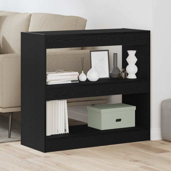 vidaXL Dulap pentru cărți Stejar negru 80 x 30 x 72 cm Lemn compozit
