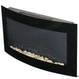 HOMCOM Șemineu Electric &Icirc;ncorporat cu Lumină LED &icirc;n 7 Culori, Temperatură 15-30&deg;C și Telecomandă, 89,2x13,5x48 cm, Negru | Aosom Romania