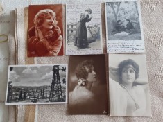 LOT CARTI POSTALE PERIOADA INTERBELICA, 5+1, 2 CIRCULATE SI 4 NECIRCULATE