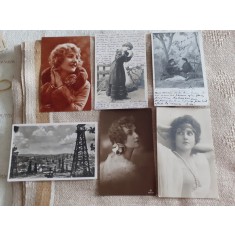 LOT CARTI POSTALE PERIOADA INTERBELICA, 5+1, 2 CIRCULATE SI 4 NECIRCULATE