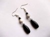 Cercei howlite alb si negru 31998