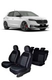Cumpara ieftin Set huse scaune material textil dedicate SKODA FABIA 2021-2026 (BANCHETA FRACTIONATA)