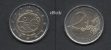 SPANIA 2009, 2 euro, 10 ani EMU