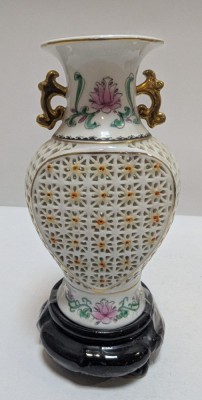 Vaza decorativa portelan traforat China II foto