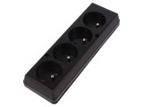 Conector alimentare AC mamă splitter 2P PE 250VAC 16A negru