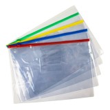 Set 10 mape plastic cu fermoar, dimensiune A5, plastic, multicolor