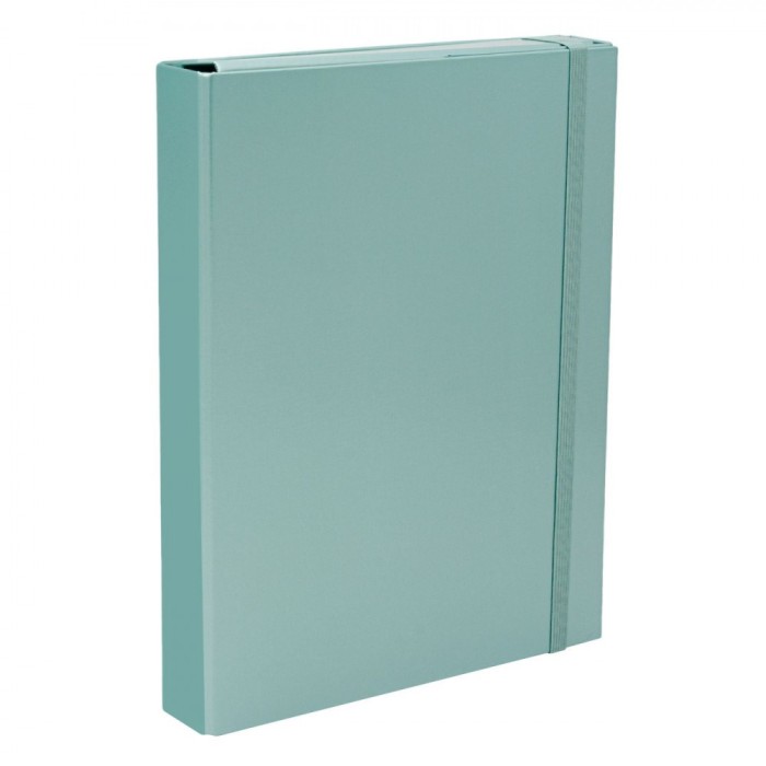 Mapă Cutie Carton, Model Verde Metalizat, Dimensiuni 23.5x4x31.5 cm, Cu Elastic