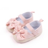 Pantofiori roz pentru bebelusi cu fundita (Marime Disponibila: 3-6 luni, Superbaby