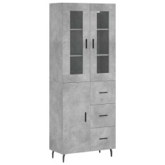 Dulap inalt, gri beton, 69,5x34x180, lemn compozit