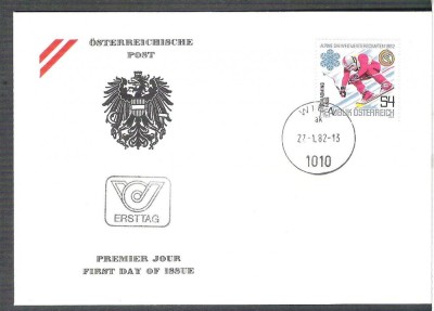 Austria &amp;Ouml;sterreich 1982 Alpine Ski FDC K.168 foto