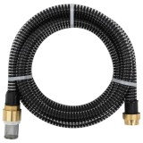Cumpara ieftin Furtun de aspiratie cu racorduri din alama, negru 1,1" 5 m, PVC