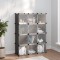 vidaXL Organizator cub de depozitare cu uși, 12 cuburi, negru, PP