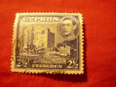 Timbru Cipru colonie britanica 2 1/2 piastri GeorgeVI 1938 stampilat foto