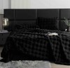 Lenjerie de pat dublu cocolino,din blana artificiala de iepure,6 piese.cearceaf de pat normal,neagra-A1043, Jojo Home