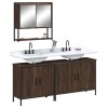 VidaXL Set mobilier de baie, 3 piese, stejar maro, lemn prelucrat 3214674