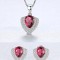 Set Colier si Cercei Din Argint Water Drop Red Zirconiu SET266C