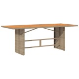 Cumpara ieftin Masa de gradina, blat din lemn acacia, 190x80x74 cm, poliratan