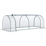 Outsunny Sera de gradina, cadru din otel, PVC, Verde si transparent 250x100x80cm | Aosom Romania