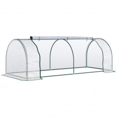 Sera de gradina Outsunny, cadru din otel, PVC, Verde si transparent 250x100x80cm | Aosom RO