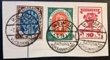 Germania / Republica de la Weimar (1919) "Adunarea Națională Weimar" (15Pf, 25Pf, 30Pf) Fragment cu Ștampilă "Weimar 07.07.1919" (USED) CLK1