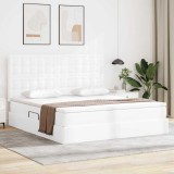 Cumpara ieftin Pat cu storage Alb pur 180 x 200 cm Piele artificiala