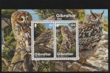 Gibraltar 2020-Fauna,Pasari,Bufnite,bloc 2 val.,Mi.,Bl.143, Nestampilat