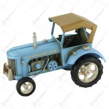 Macheta metalica Tractor albastru retro 27&times;14 CM