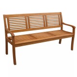 Cumpara ieftin Banca pentru gradina, cu spatar, lemn, natur, 157x60x90 cm