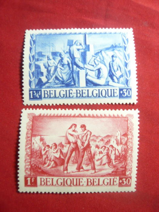 Serie Belgia 1945 -Pt.Victimele Razboiului - Pictura , 2 valori