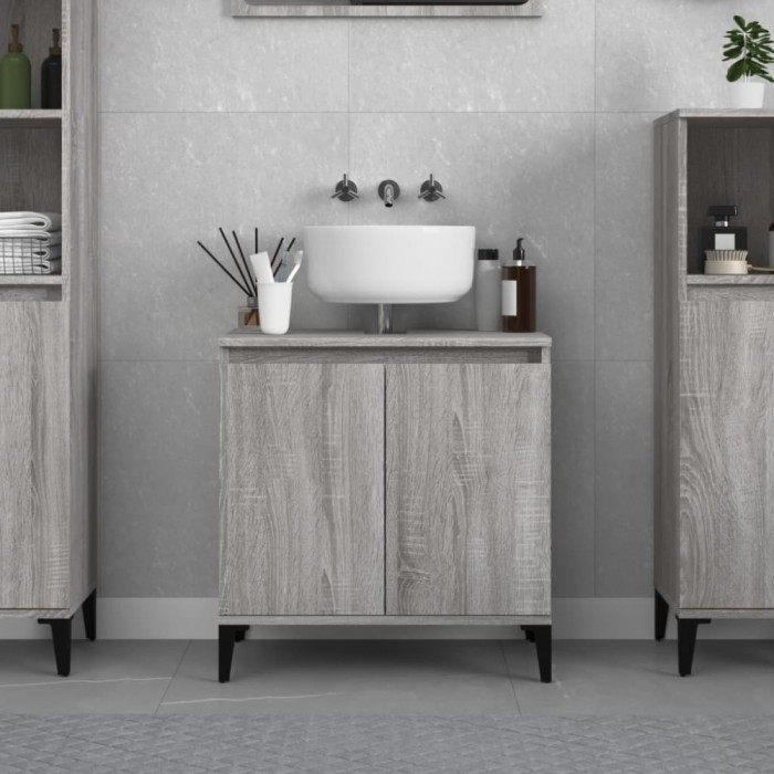 Gossi dulap de chiuveta, gri sonoma, 58x33x60 cm, lemn prelucrat