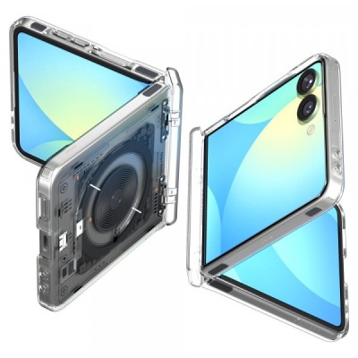 Husa MagSafe pentru Samsung Galaxy Z Flip7 F766, Spigen, Ultra Hybrid Pro Neo One, Transparenta foto