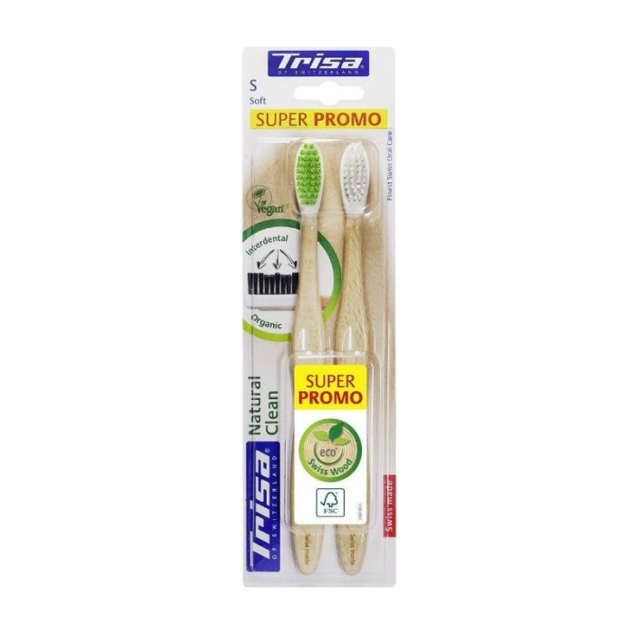 Periuta de dinti manuala Natural Clean Duo Soft Trisa 690376 - NOU