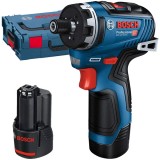 Bosch GSR 12V-35 HX - Masina de insurubat cu 2 acumulatori Li-Ion 12 V 3 Ah 35 Nm motor fara perii turatie reglabila valiza speciala