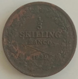 Moneda Suedia - 1/3 Skilling Banco 1839, Europa