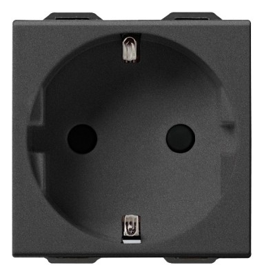 Priza schuko standard german 2M Vimar Neve carbon matt 09208.CM foto