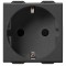 Priza schuko standard german 2M Vimar Neve carbon matt 09208.CM