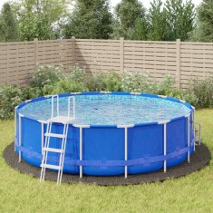 vidaXL Acoperire geotextil piscină, gri deschis, &Oslash;550 cm, poliester