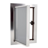 Usa de vizitare - Ramă din aluminiu Crom si sticla Gri 200x300