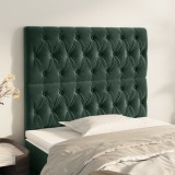 Gossi tablii de pat, 2 buc, verde inchis, 90x7x78/88 cm, catifea