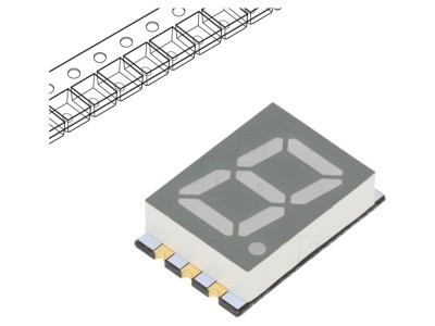Afişaj LED 7 segmente, RGB, SMD foto