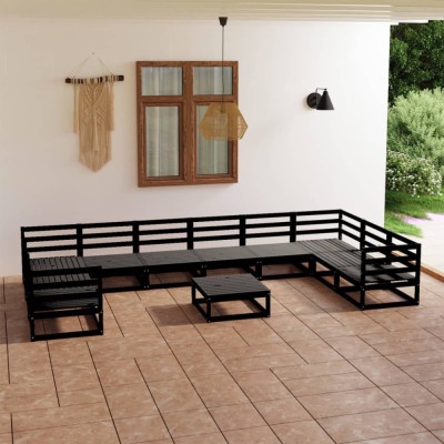 vidaXL Set mobilier de grădină, 11 piese, lemn masiv de pin 3076278 foto