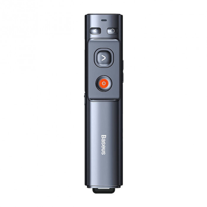 Telecomanda multifunctionala Baseus Orange Dot pentru prezentare, cu indicator laser verde - gri