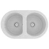 vidaXL Chiuvetă de bucătărie Alb 78 x 47 x 20.5 cm Granit 147096