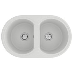 vidaXL Chiuvetă de bucătărie Alb 78 x 47 x 20.5 cm Granit 147096