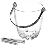Frapiera si cleste pentru gheata, Sticla/Metal, Transparent, 900 ml, 13x14,5 cm, Oem
