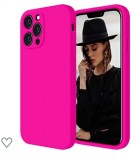 Huse silicon antisoc cu microfibra interior Iphone 12 Pro Roz Neon, Husa