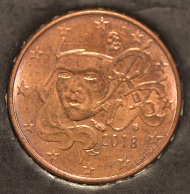 1 euro cent Franta 2018 foto