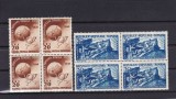 ROMANIA 1949 LP 255 ANIVERSAREA A 75 DE ANI UPU BLOCURI DE 4 TIMBRE MNH, Nestampilat