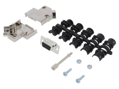 Conector D-Sub 9-Pin Femelă Unghi 45&amp;deg; Lipire Pe Cablu Gold Flash foto